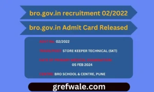 bro.gov.in Admit Card Released